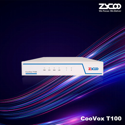 نظام هاتف T100 IPPBX مع واجهة تناظرية 2 منفذ VoIP لأنظمة هاتف المؤسسات تدعم عددًا غير محدود من قنوات SIP / IMS